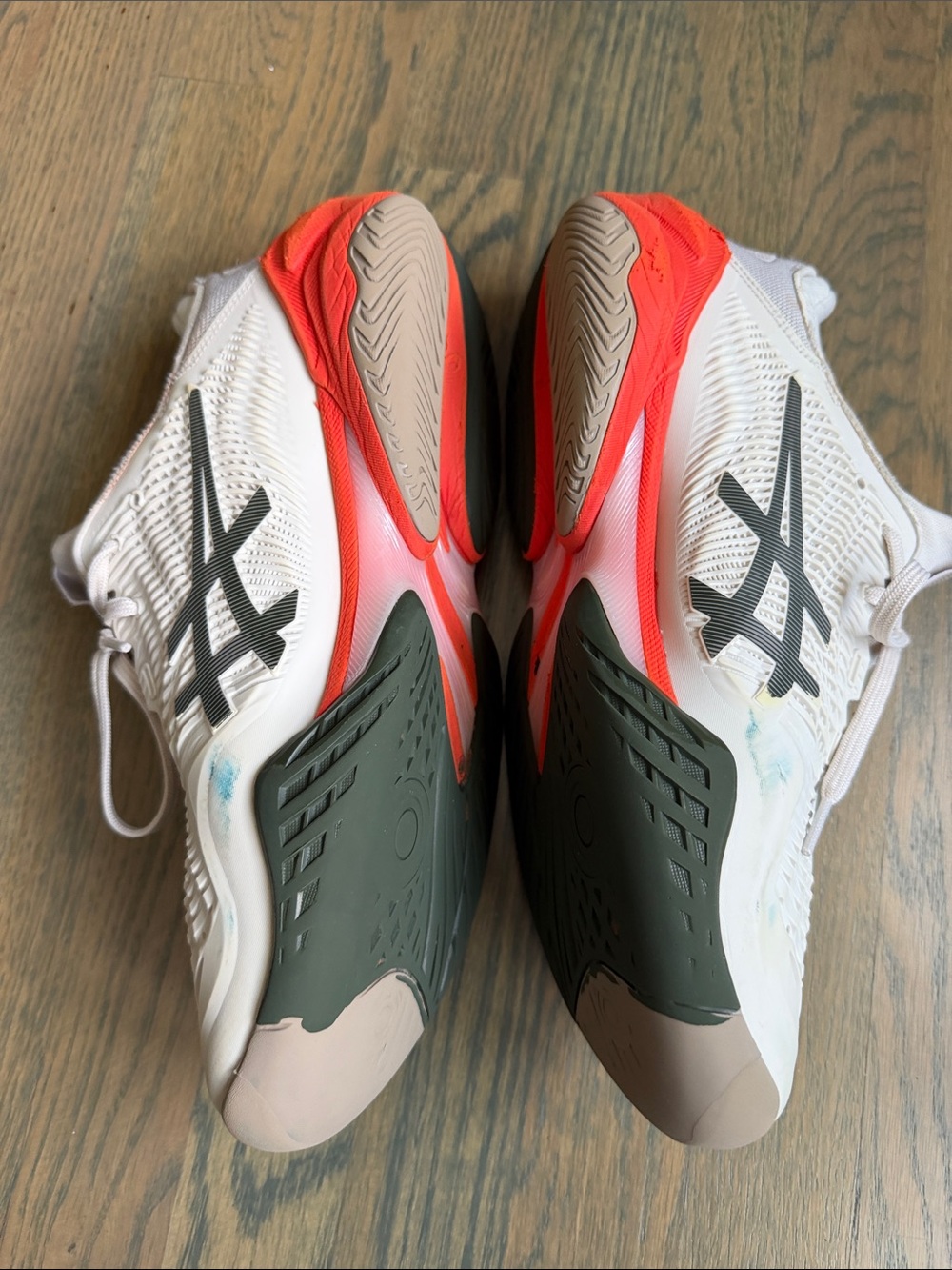 ASICS White tennis shoes with Orange Accents - Picture 5 of 8